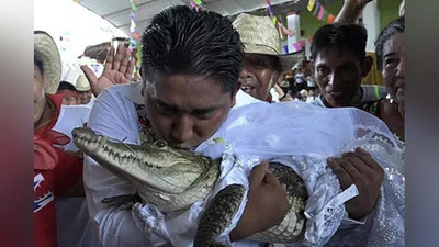 'Meksikada shahar meri timsohga uylandi'ning rasmi