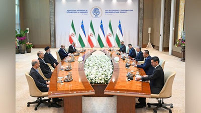 'O`zbekiston va Eron Prezidentlari hamkorlikni yanada kengaytirish yo`llarini muhokama qildilar'ning rasmi