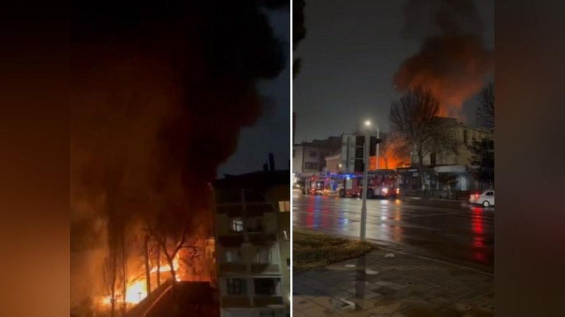 Изрображение 'В кафе на Ц-5 в Ташкенте ночью горело кафе (видео)'