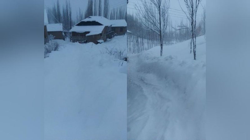 'Shahrisabzdagi qishloqda 5 kundan buyon yog`ayotgan qor qariyb 1 metrga etdi'ning rasmi