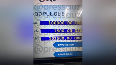 'O`zbekistonda bankomatlardan naqd pul echib olish komissiyasi 1,5 foizga oshdimi?'ning rasmi