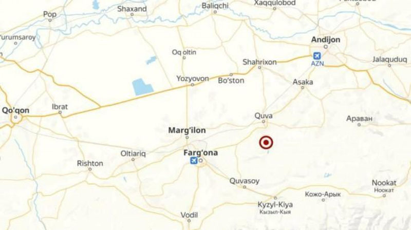 Изрображение 'На территории Ферганской области зафиксировали землетрясение'