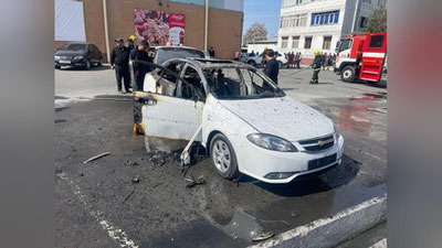 Изрображение 'В Андижане на стоянке супермаркета горела Gentra'