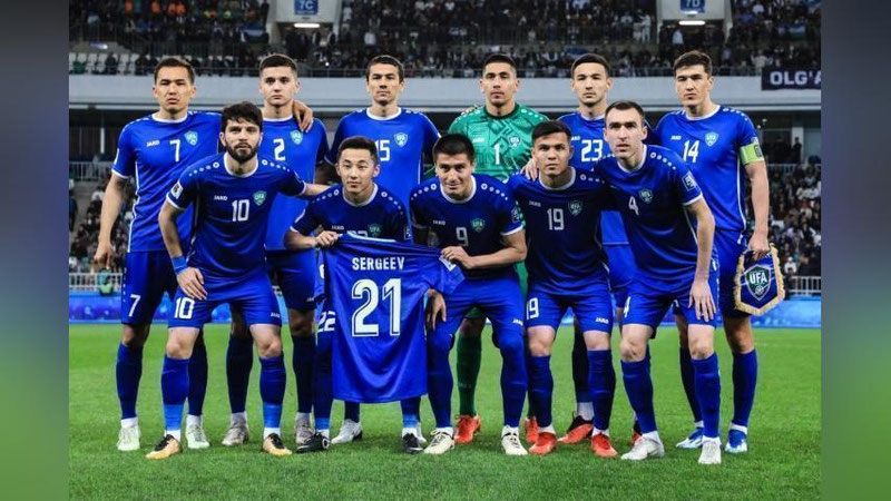 'O`zbekiston terma jamoasi FIFA reytingida ikki pog`onaga yuqoriladi'ning rasmi