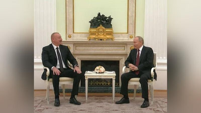 'Putin Kremlda Ozarbayjon rahbari bilan muzokara o`tkazdi'ning rasmi