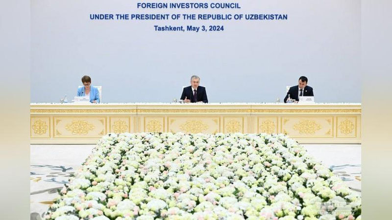 'Ko`ksaroyda Prezident huzuridagi Xorijiy investorlar kengashining ikkinchi yalpi majlisi boshlandi'ning rasmi