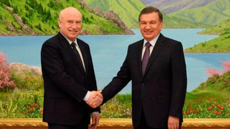 '​Shavkat Mirziyoev MDH ijroiya qo`mitasi raisi – ijrochi kotibi Sergey Lebedevni qabul qildi'ning rasmi