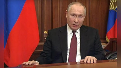 Изрображение 'Путин заявил, что массированный ракетный удар по Украине нанесли в ответ на теракты'