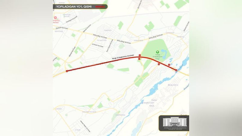 '"Yangi O`zbekiston" istirohat bog`i yaqinidagi yo`l bir necha soatga yopiladi'ning rasmi