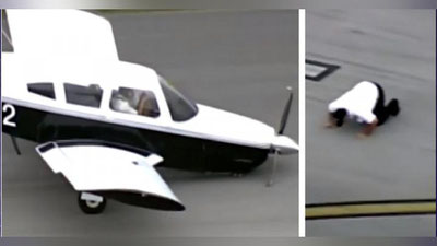 'Учувчи кескин қўнишдан сўнг ерни ўпди (Видео)'ning rasmi