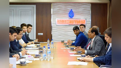 '​“O`zbekneftgaz” aksiyadorlik jamiyati rahbariyati "ONGS Videsh" kompaniyasi vakillari bilan uchrashuv o`tkazdilar'ning rasmi