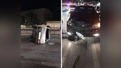 Изрображение 'ДТП на Юнусабаде: "Дамас" опрокинулся после удара "Ласетти"'