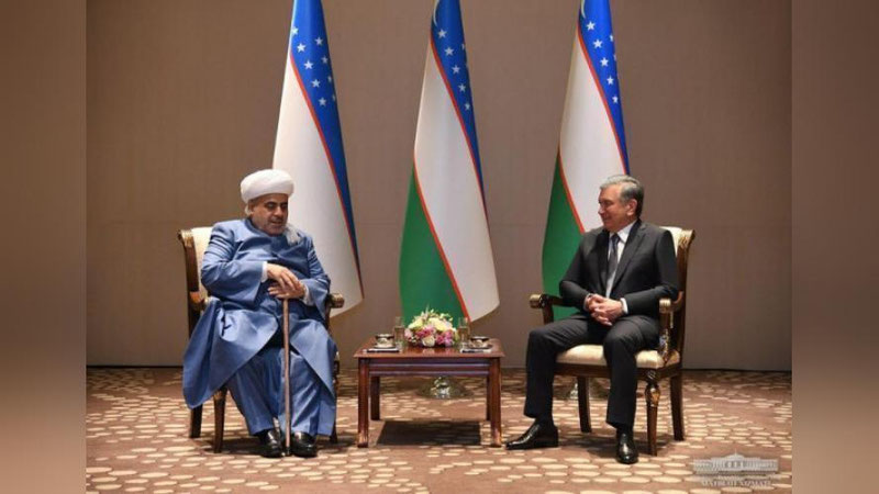 'O`zbekiston Prezidenti Kavkaz musulmonlari idorasi raisi bilan uchrashdi'ning rasmi