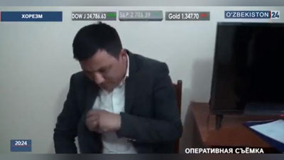 Изрображение 'ПОМОЩНИК РАЙОННОГО ХОКИМА В ХОРЕЗМЕ НАБРАЛ ВЗЯТОК НА $22 ТЫСЯЧИ (ВИДЕО) '