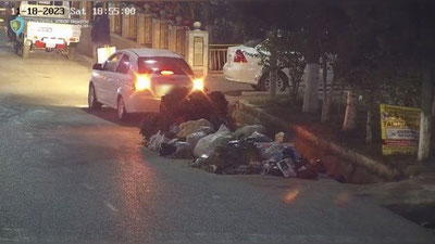 Изрображение 'Житель Намангана выгрузил свой мусор на обочину, проигнорировав запрет и видеонаблюдение'