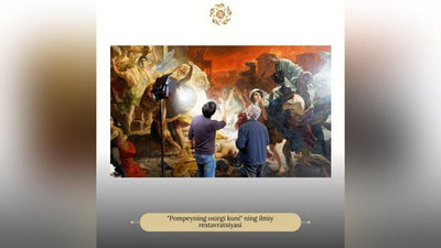 '"Pompeyning oxirgi kuni" ning ilmiy restavrasiyasi'ning rasmi