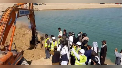 Изрображение 'Талибы завершили первый этап строительства канала Коштепа на 8 месяцев раньше запланированного срока (видео)'