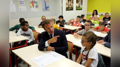 'Makron bolalarga demokratik davlatga prezidentlik qilish og`irligidan shikoyat qildi'ning rasmi