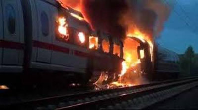 'Germaniyada poezd yonib ketdi'ning rasmi