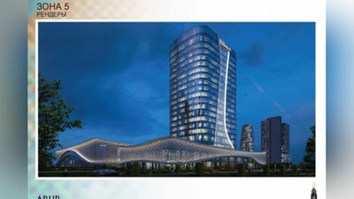 'Tashkent city'dagi hashamatli Hilton va dunyo Hilton mehmonxonalari'ning rasmi