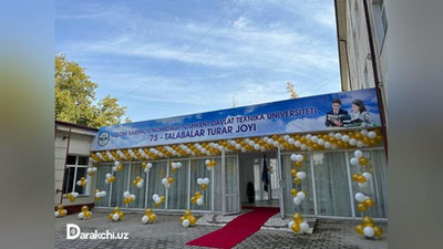 'Тошкент давлат техника университети талабалари учун 800 ўринли ётоқхона фойдаланишга топширилди (видео)'ning rasmi