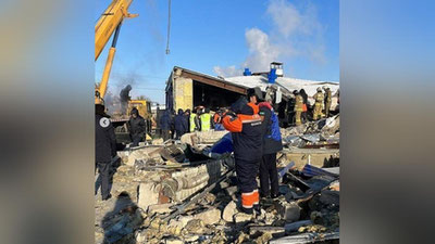 Изрображение 'В Костанае рухнул одноэтажный дом из-за взрыва газа: момент попал на видео'