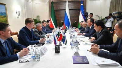 Изрображение 'Хоким Сурхандарьи и глава Татарстана обсудили возможности зоны свободной торговли «Айритом»'