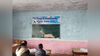 'Samarqandda o`quvchilarga yaroqsiz doskada dars o`tilgani aniqlandi'ning rasmi