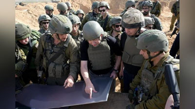 '"Уруш давом этади!" Исроил Бош вазири Ғазога борди ва урушдан учта мақсади борлигини эълон қилди'ning rasmi