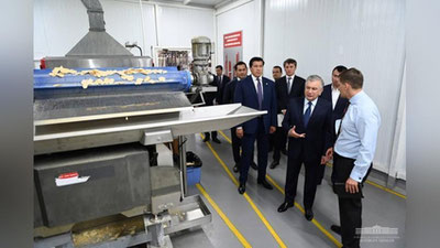Изрображение 'Президент ознакомился с деятельностью предприятий Чиланзарской промышленной зоны'