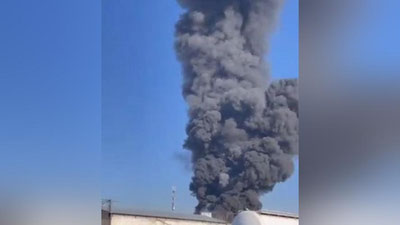 Изрображение 'Крупный пожар произошел на заводе в Яшнабаде в Ташкенте (видео)'