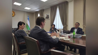 '“O`zbekkino” Rossiya hamkorlik fondi bilan kadrlar tayyorlashni moliyalashtirish bo`yicha kelishuvga erishdi'ning rasmi