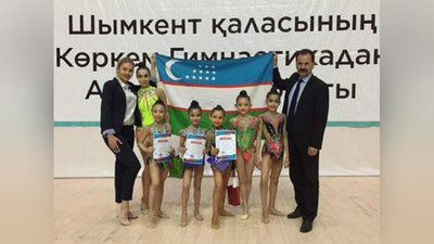 'Гимнастикачиларимиз Қозоғистонда 9 медални қўлга киритди'ning rasmi