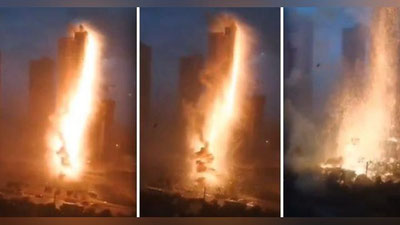 Изрображение 'Ударившая в небоскреб молния в Китае устроила эпичное фаер-шоу (видео)'