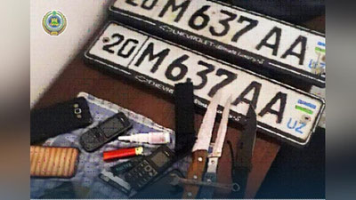 'IIBB va Milliy gvardiya xodimlari avtomobil davlat raqamlarini noqonuniy olib ketayotgan shaxslarni ushladi'ning rasmi
