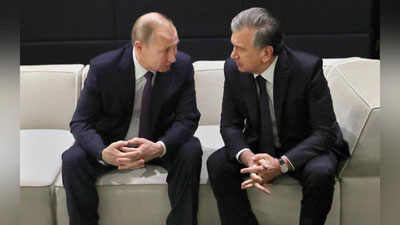 'Mirziyoev va Putin strategik sheriklik munosabatlarini yanada chuqurlashtirish masalalarini ko`rib chiqdi'ning rasmi