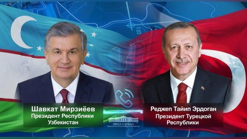 Изрображение 'Президенты Узбекистана и Турции поздравили друг друга с Рамазан хайитом'