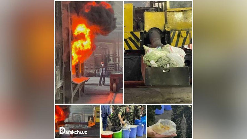 'Toshkentda musodara qilingan 2 tonnadan ortiq giyohvandlik moddalari yoqib yuborildi (video)'ning rasmi