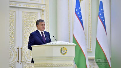 'Шавкат Мирзиёев хорижий давлатлар элчиларининг ишонч ёрлиқларини қабул қилди'ning rasmi