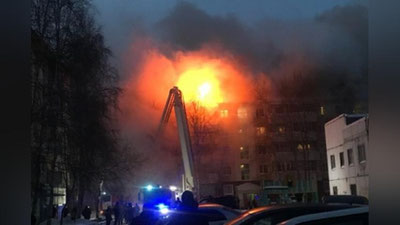 'Rossiyada turar joy binosida yirik yong`in ro`y berdi 'ning rasmi