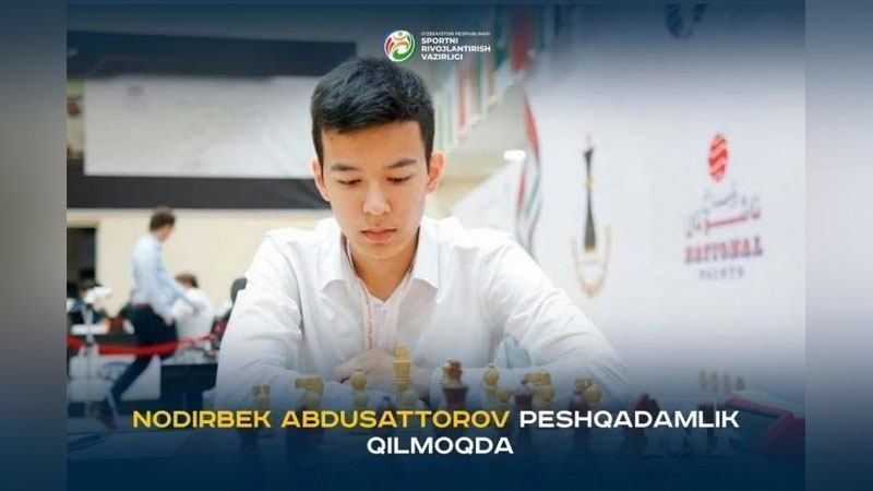 'Нодирбек дунё гроссмейстерлари мусобоқасида пешқадамлик қилмоқда'ning rasmi
