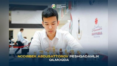 'Nodirbek dunyo grossmeysterlari musoboqasida peshqadamlik qilmoqda'ning rasmi