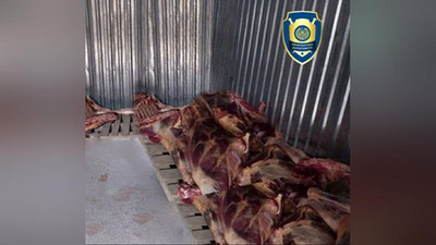 'Sirdaryoda Toshkentga olib kelinayotgan salkam uch tonnali iste`molga yaroqsiz go`sht mahsuloti to`xtatib qolindi'ning rasmi