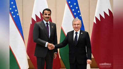 'Shavkat Mirziyoev Qatar Davlati Amiri bilan uchrashuv o`tkazdi'ning rasmi