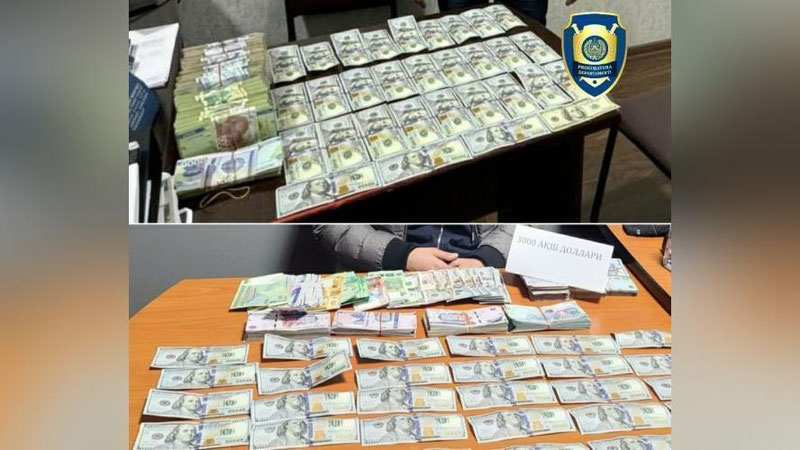 'Toshkent va Samarqand viloyatlarida valyuta qimmatliklarini noqonuniy muomalaga kiritmoqchi bo`lganlar ushlandi'ning rasmi