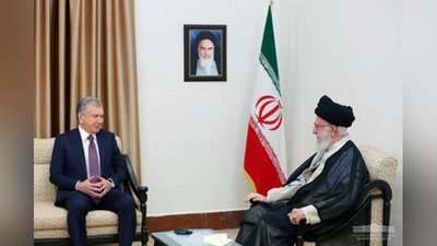 'Shavkat Mirziyoev Eron Islom Respublikasi Oliy diniy rahbari oyatulloh Sayid Ali Xomaneiy bilan uchrashdi'ning rasmi
