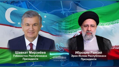'Shavkat Mirziyoev va Eron Islom Respublikasi Prezidenti Ibrohim Raisiy telefon orqali muloqot qildilar'ning rasmi