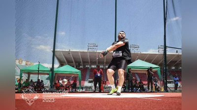 'Bangkokda o`tkazilayotgan Osiyo chempionatida Suxrob Xo`jaev bosqon uloqtirish bellashuvlarida terma jamoa hisobiga ilk medalni rasmiylashtirdi'ning rasmi