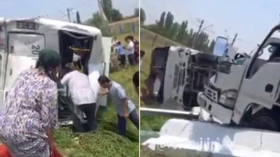 'Sirdaryoda avtobus va yuk mashinasi ishtirokida YTH sodir bo`ldi'ning rasmi
