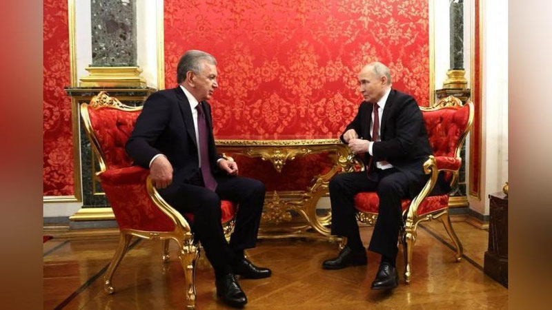 'Москва шаҳрида Шавкат Мирзиёев ва Владимир Путин учрашуви бўлиб ўтди'ning rasmi